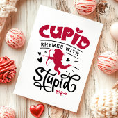 Cupid-ritmes met stoute antivalentijnsdag feestdagen kaart