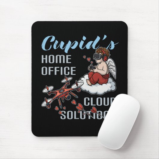 Cupid’s Home Office, Drone Valentine’s Day Muismat (Met muis)