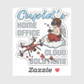 Cupid’s Home Office, Drone Valentine’s Day Sticker (Vel)