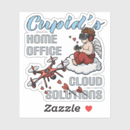 Cupid’s Home Office, Drone Valentine’s Day Sticker