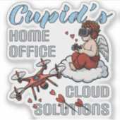 Cupid’s Home Office, Drone Valentine’s Day Sticker (Voorkant)