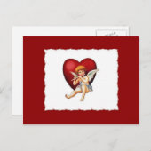 Cupid & Sa Flûte - Carte postale Valentine (Devant / Derrière)
