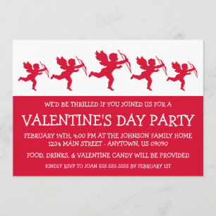 Cupid Silhouette Valetine's Day (rood) Kaart