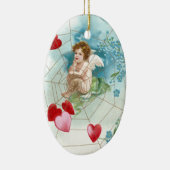 Cupid Snaring Hearts in  webValentijn Keramisch Ornament (Rechts)