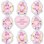 Cupid Unicorns voor Valentijnsdag Sticker (Voorkant)