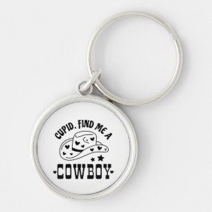 Cupid Vind Me Een Cowboy Western Sleutelhanger