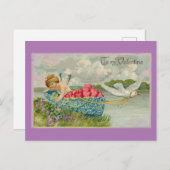 Cupide Dans Une Carte Postale Bateau (Devant / Derrière)