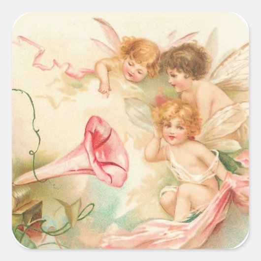 Cupido Angel's I Square Sticker (Voorkant)