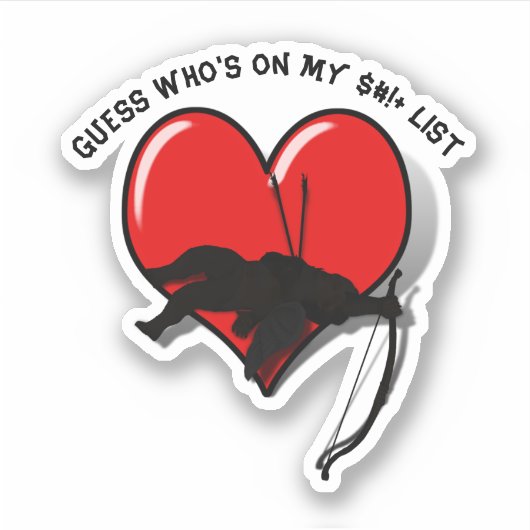 Cupido Anti Valentijnsdag Sticker (Voorkant)