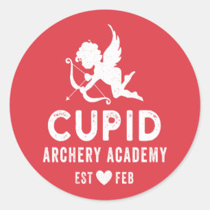 Cupido Archery Academy Ronde Sticker