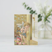 Cupido Bow Arrow Hart Rozen Roos Briefkaart (Staand voorkant)