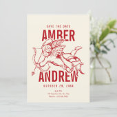 Cupido bruiloft save the date (Staand voorkant)