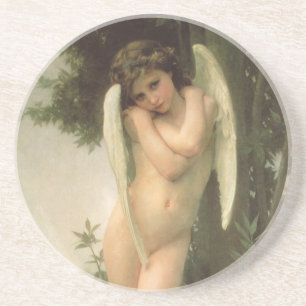 Cupido (Cupidon) engel portret door Bouguereau Zandsteen Onderzetter