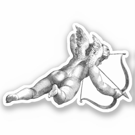  Cupido en Arrow Love Cherub Angel Sticker (Voorkant)