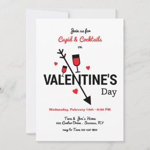 Cupido en Cocktails Valentijnsdag Kaart