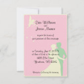 Cupido en dansend paar huwelijksuitnodiging kaart (Voorkant)