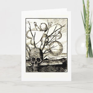 Cupido en de Boom van de Schedel Feestdagen Kaart