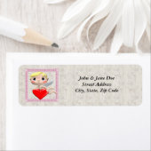 Cupido en hart etiket (Insitu)