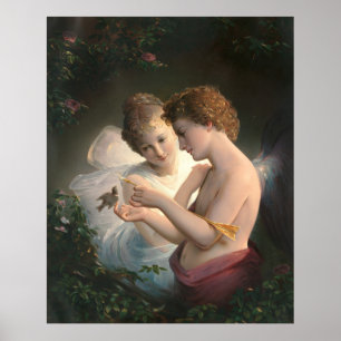 Cupido en Psyche, Louis Prang Poster