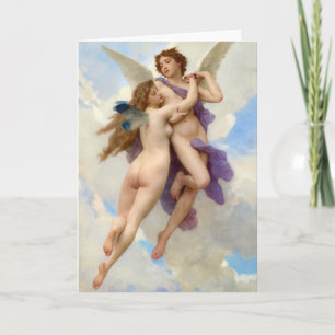 Cupido en Psyches Vintage Bouguereau Feestdagen Kaart