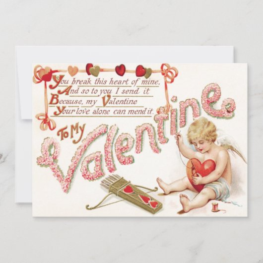 Cupido hart boog pijl Mend bruiloft uitnodiging (Voorkant)