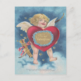 Cupido Hart Boog Pijl Sterren Wolken Hemel Briefkaart