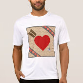 Cupido Hart met Pijl Romantische Valentijnse Patro T-shirt (Voorkant)