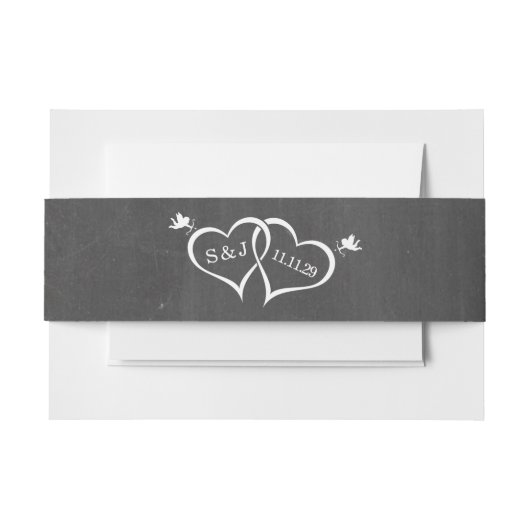 Cupido Hearts schoolbord Uitnodigingen Wikkel (Voorkant Voorbeeld)