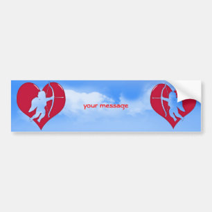 Cupido in een hart (voeg Jouw tekst toe) Bumpersticker
