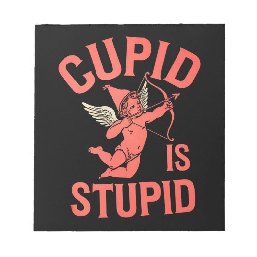 Cupido is stom grappige Valentijnsdag Notitieblok (Voorkant)