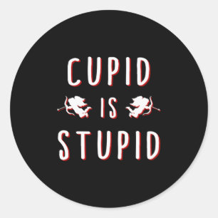 Cupido Is Stom Grappige Valentijnsdag Ronde Sticker