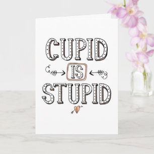 Cupido is stom valentijnskaart kaart