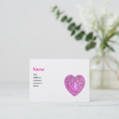 CUPIDO KANTEN HART MONOGRAM ,roze, fuchsia Visitekaartje (Staand voorkant)