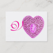 CUPIDO KANTEN HART MONOGRAM ,roze, fuchsia Visitekaartje (Achterkant)