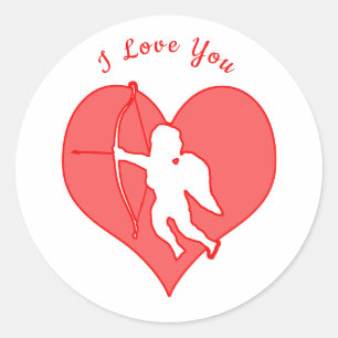 Cupido Liefde Valentijnsdag Ronde Sticker