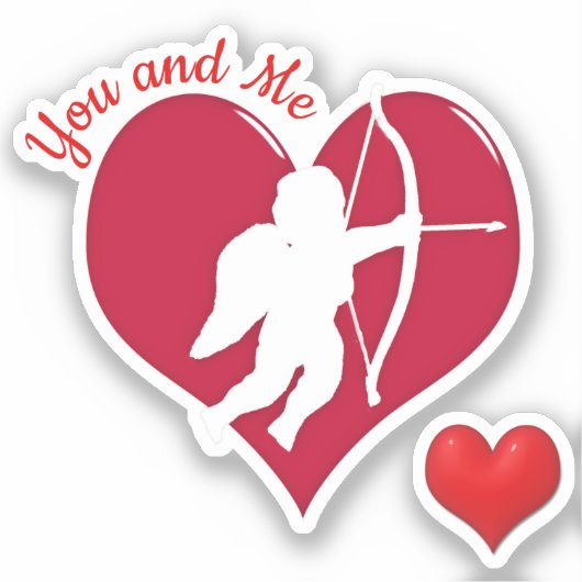 Cupido Love Valentijnsdag Sticker (Voorkant)