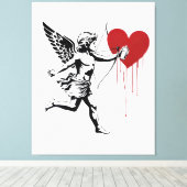 Cupido met spuitbus canvas afdruk (Insitu (Houten vloer))