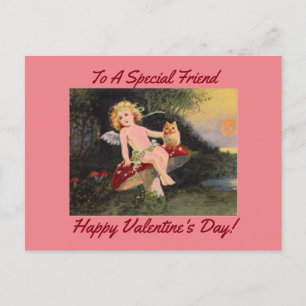 Cupido met Uil Feestdagenkaart