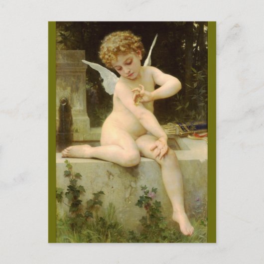 Cupido met Vlinder - Bouguereau Briefkaart (Voorkant)