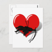 Cupido neer op zijn geluk briefkaart (Voorkant / Achterkant)