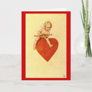 Cupido op een Hart Valentijn - Kaart