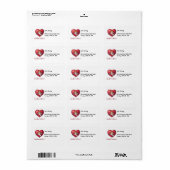 Cupido op Rode Hart Etiket (Full Sheet)