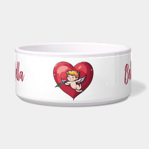 Cupido op Rode Hart Voerbakje