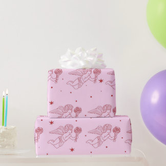 Cupido patroon cadeaupapier