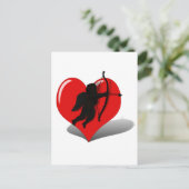 Cupido Silhouet & Hart Briefkaart (Staand voorkant)
