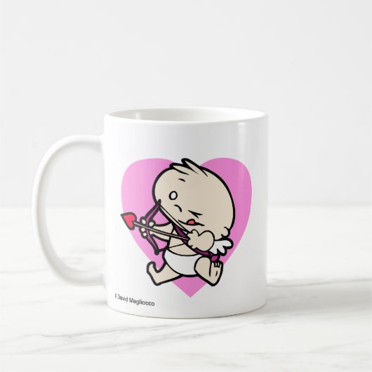 Cupidon de bébé visant pour des tasses d'amour (Gauche)