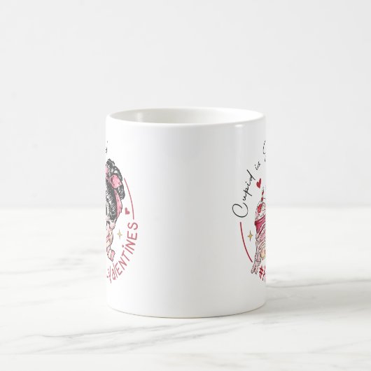 Cupidon est stupide anti-Valentin café Mug (Centre)