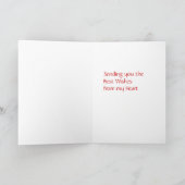 Cupidon sur un coeur Valentine - carte (Intérieur)