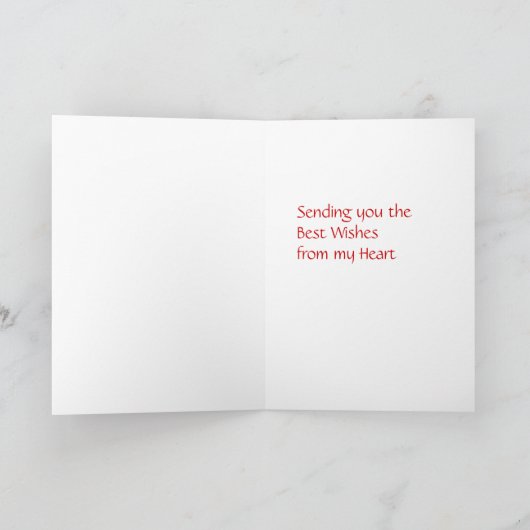 Cupidon sur un coeur Valentine - carte (Intérieur)