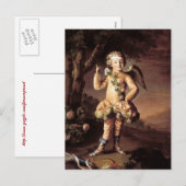 Cupidon vintage et carte postale de Valentine de (Devant / Derrière)